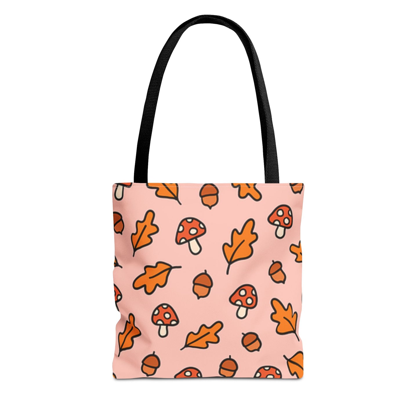 Autumn Vibes Tote Bag - Cute Mushroom and Leaf Design
