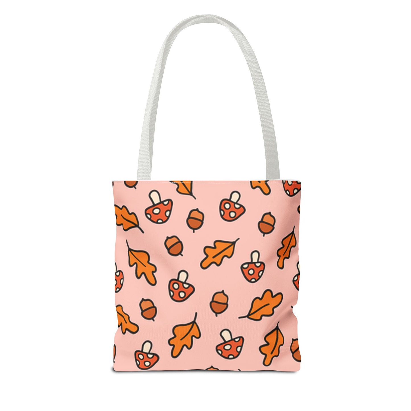 Autumn Vibes Tote Bag - Cute Mushroom and Leaf Design