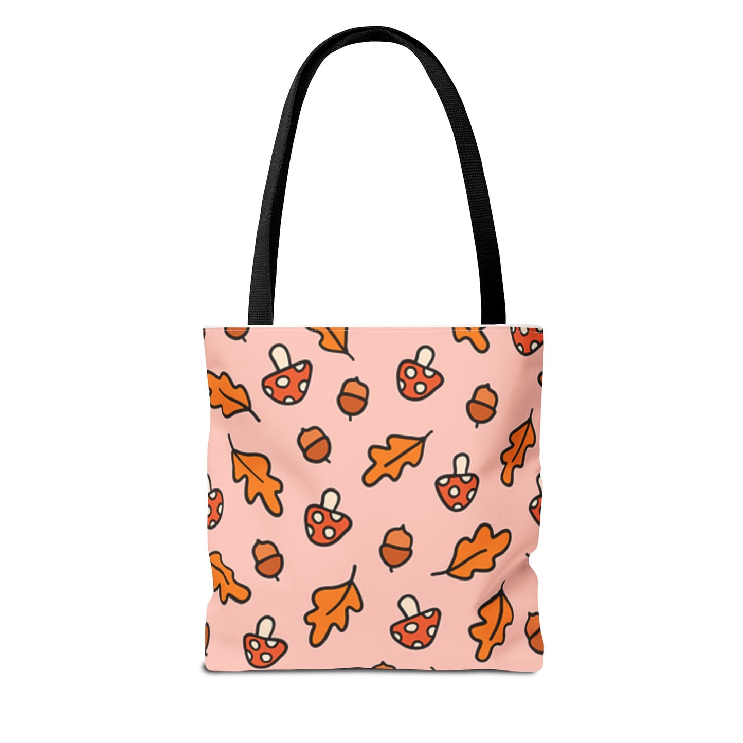 Autumn Vibes Tote Bag - Cute Mushroom and Leaf Design