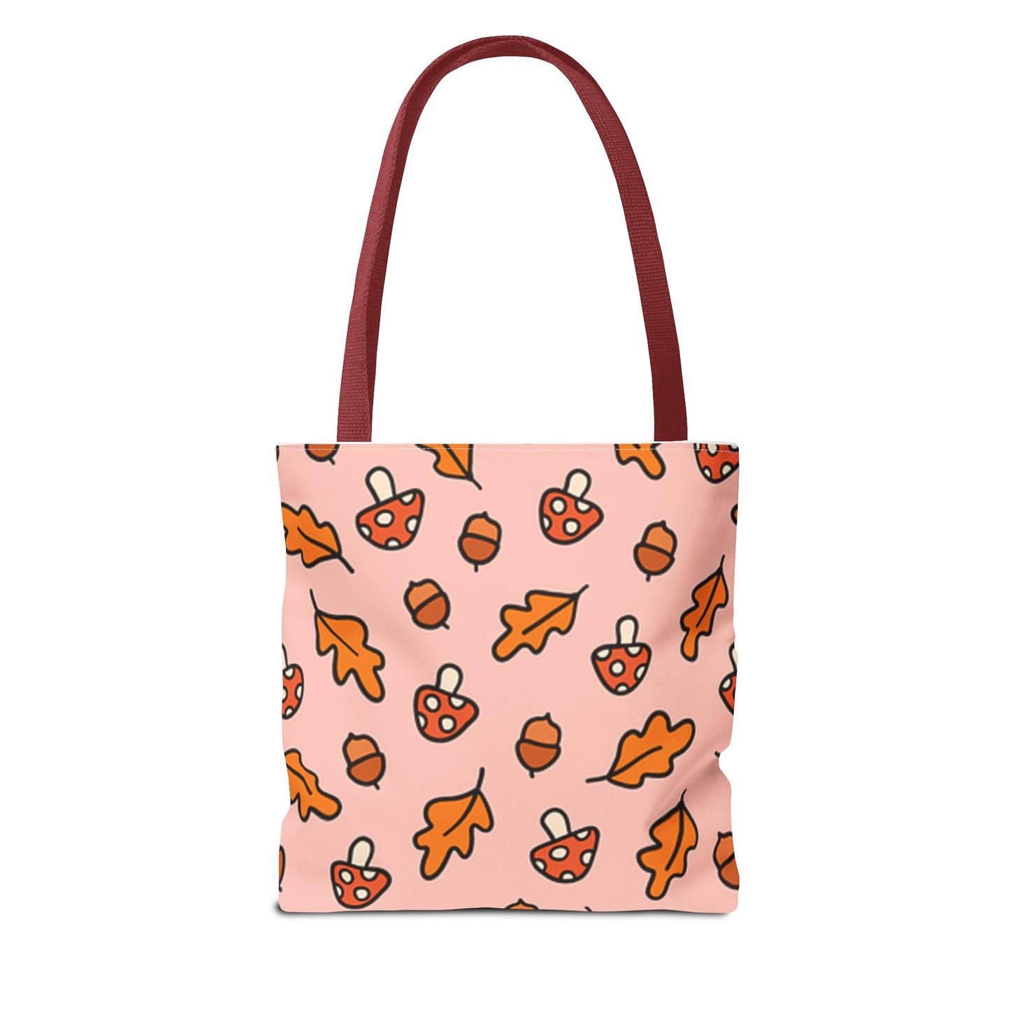 Autumn Vibes Tote Bag - Cute Mushroom and Leaf Design