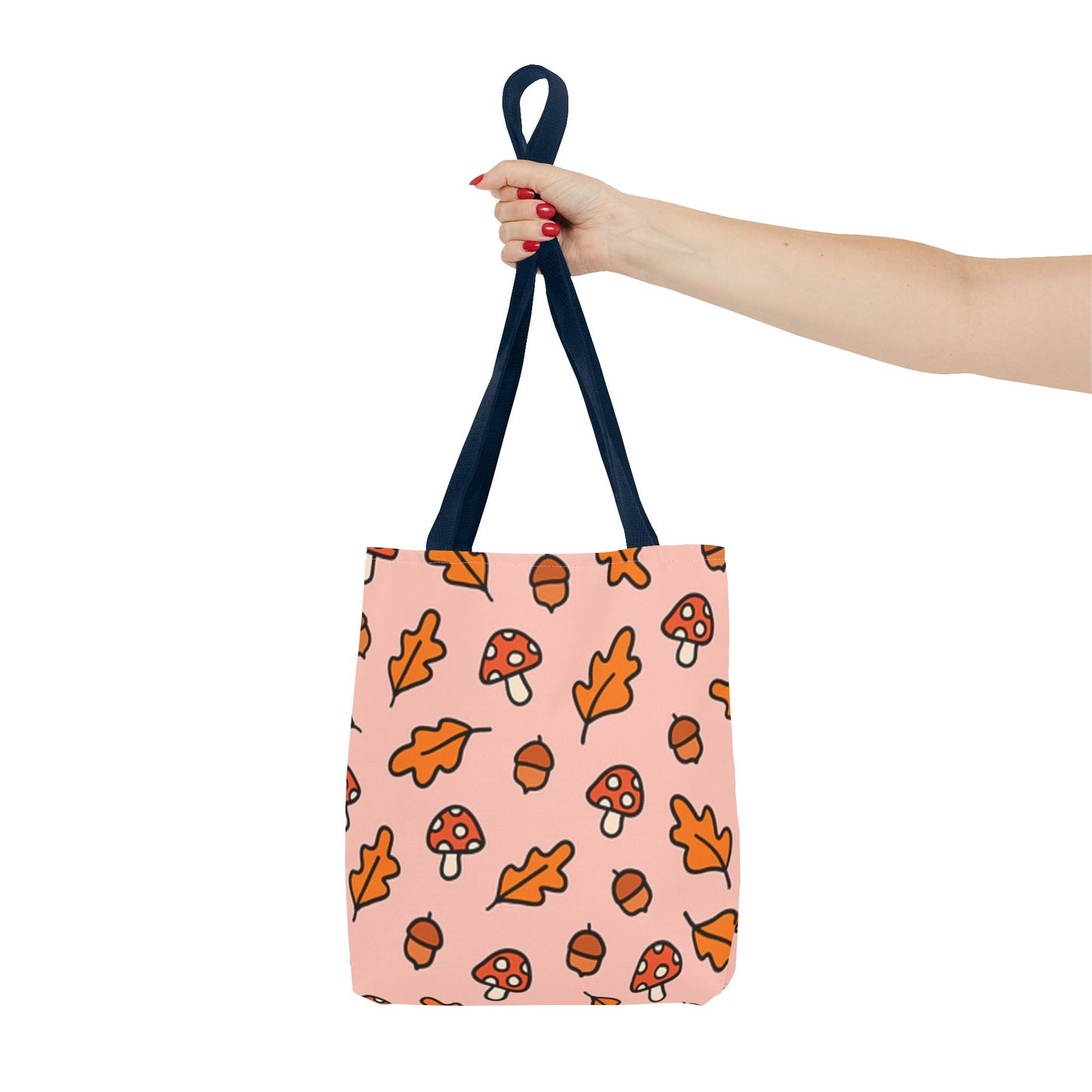 Autumn Vibes Tote Bag - Cute Mushroom and Leaf Design