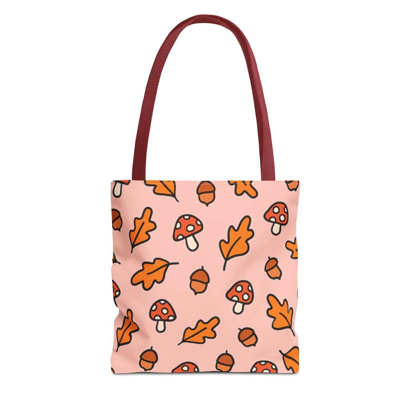 Autumn Vibes Tote Bag - Cute Mushroom and Leaf Design